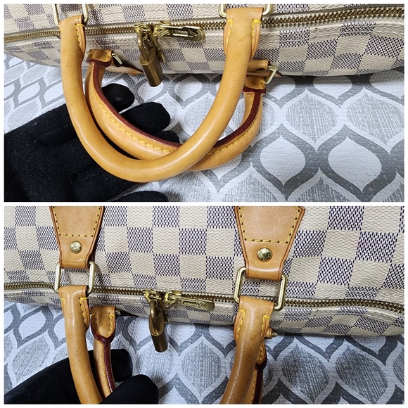 Louis Vuitton Speedy Bandouliere 35 Damier Azur Shoulder Bag Beige/Cream - Picture 10 of 15